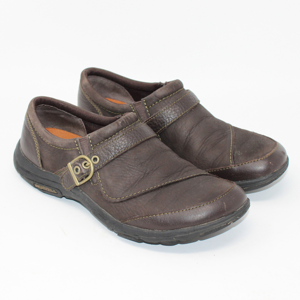 Merrell Dassie Buckle Espresso Leather Slip On